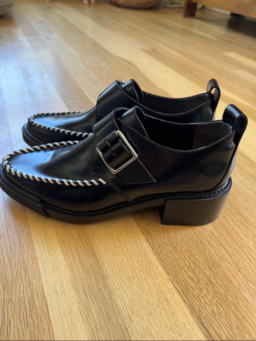 Rare RAG & BONE Disney’s Cruella Alistor Monk Strap Stitched Leather Loafer 10